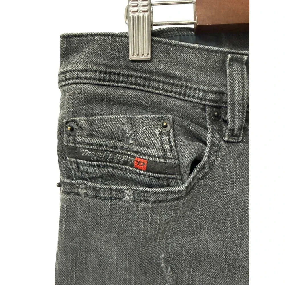 Diesel Tepphar Jeans Mens 32 Gray Slim Carrot Stretch‎ Distressed Pants ITALIAN